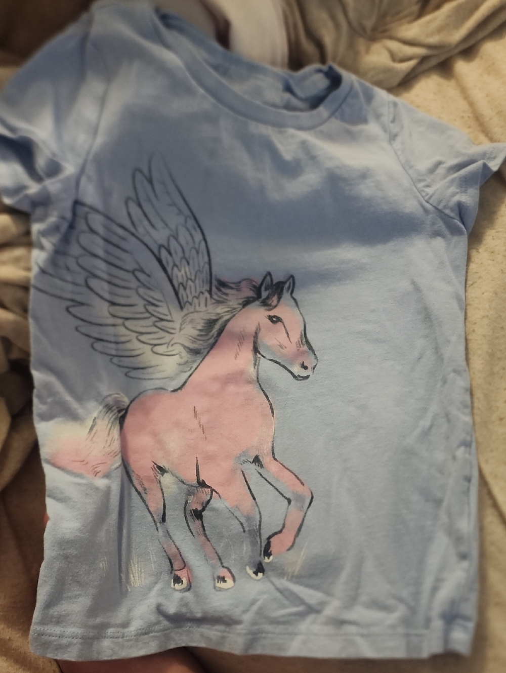 Sz 4 OshKosh B'gosh Light Blue Tee with Pink Pegasus Graphic